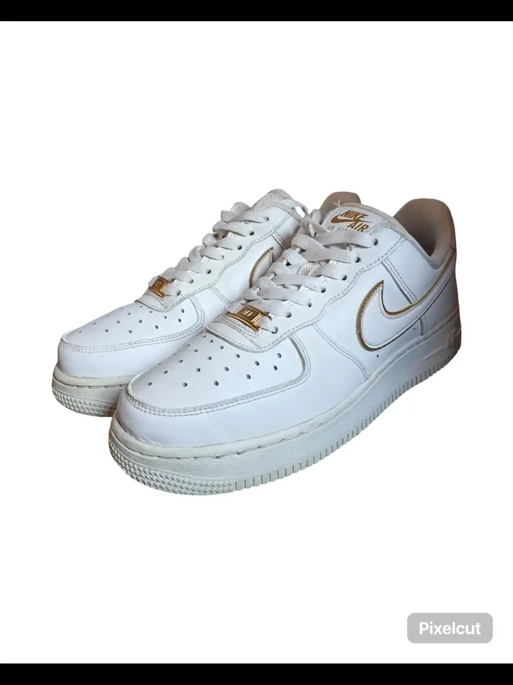Nike Air Force 1 '07 ESS - White & Metallic Gold - Women's Size 7